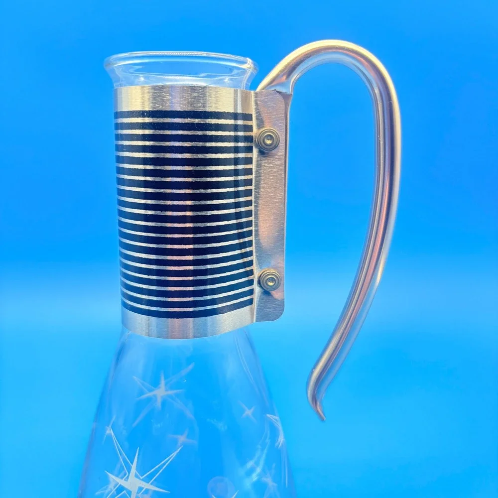 Vintage Pyrex Atomic Starburst Coffee Carafe with Warmer 10